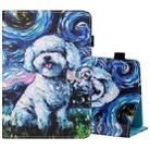 For 7 inch Tablet PC Universal Sewing Thread Horizontal Painted Flat Leather Case with Pen Cover & Anti Skid Strip & Card Slot & Holder(Oil Painting Dog) - 1