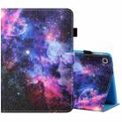 For Samsung Galaxy Tab A 8.0 (2019) T290 / T295 Sewing Thread Horizontal Painted Flat Leather Case with Pen Cover & Anti Skid Strip & Card Slot & Holder(Starry Sky) - 1