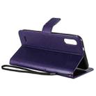 For LG K22 / K22 Plus Tree & Cat Pattern Pressed Printing Horizontal Flip PU Leather Case with Holder & Card Slots & Wallet & Lanyard(Purple) - 5