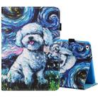 Sewing Thread Horizontal Painted Flat Leather Case with Pen Cover & Anti Skid Strip & Card Slot & Holder & Sleep / Wake-up Function For iPad Mini 5 / 4 / 3 / 2 / 1(Oil Painting Dog) - 1