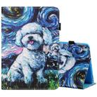 For iPad 10.2 / iPad Air 10.5 2019 Sewing Thread Horizontal Painted Flat Leather Case with Pen Cover & Anti Skid Strip & Card Slot & Holder & Sleep / Wake-up Function(Oil Painting Dog) - 1