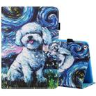 Sewing Thread Horizontal Painted Flat Leather Case with Pen Cover & Anti Skid Strip & Card Slot & Holder & Sleep / Wake-up Function For iPad Air(Oil Painting Dog) - 1