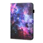 Sewing Thread Horizontal Painted Flat Leather Case with Pen Cover & Anti Skid Strip & Card Slot & Holder & Sleep / Wake-up Function For iPad Air(Starry Sky) - 2