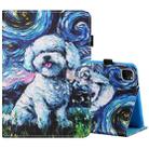 Sewing Thread Horizontal Painted Flat Leather Case with Pen Cover & Anti Skid Strip & Card Slot & Holder & Sleep / Wake-up Function For iPad Air 2022 / 2020 10.9(Oil Painting Dog) - 1