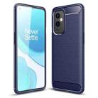 For OnePlus 9 Brushed Texture Carbon Fiber TPU Case(Navy Blue) - 1