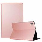 For Lenovo Tab P11 (TB-J606F) Voltage Craft Texture TPU Horizontal Flip Protective Case with Holder(Rose Gold) - 1