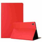 For Lenovo M10 Plus Voltage Craft Texture TPU Horizontal Flip Protective Case with Holder(Red) - 1