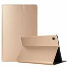 For Lenovo M10 Plus Voltage Craft Texture TPU Horizontal Flip Protective Case with Holder(Gold) - 1