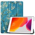 For iPad 10.2 2021 / 2020 / 2019 Colored Drawing Horizontal Flip Leather Case with Three-folding Holder & Sleep / Wake-up Function(Apricot Flower) - 1