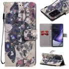 For Samsung Galaxy Note 20 Ultra 3D Painting Horizontal Flip Leather Case with Holder & Card Slot & Lanyard(Black Butterflies) - 1