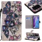 For Samsung Galaxy Note 20 3D Painting Horizontal Flip Leather Case with Holder & Card Slot & Lanyard(Black Butterflies) - 1