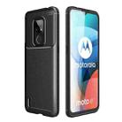 For Motorola Moto E7 (2020) Carbon Fiber Texture Shockproof TPU Case(Black) - 1