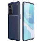 For OnePlus 9 Pro Carbon Fiber Texture Shockproof TPU Case(Blue) - 1