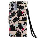 For iPhone 12 mini Painting Horizontal Flip Leather Case with Holder & Card Slot & Lanyard (Cat) - 3