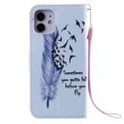 For iPhone 12 mini Painting Horizontal Flip Leather Case with Holder & Card Slot & Lanyard (Feather) - 3