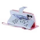 For iPhone 12 mini Painting Horizontal Flip Leather Case with Holder & Card Slot & Lanyard (Feather) - 5