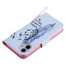 For iPhone 12 mini Painting Horizontal Flip Leather Case with Holder & Card Slot & Lanyard (Feather) - 7