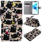 For iPhone 12 / 12 Pro Painting Horizontal Flip Leather Case with Holder & Card Slot & Lanyard(Cat) - 1