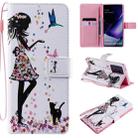 For Samsung Galaxy Note 20 Ultra Painting Horizontal Flip Leather Case with Holder & Card Slot & Lanyard(Woman and Cat) - 1