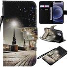 For iPhone 12 mini Painting Horizontal Flip Leather Case with Holder & Card Slot & Lanyard (Cityscape) - 1
