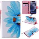 For iPhone 12 mini Painting Horizontal Flip Leather Case with Holder & Card Slot & Lanyard (Sunflower) - 1
