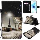 For iPhone 12 / 12 Pro Painting Horizontal Flip Leather Case with Holder & Card Slot & Lanyard(Cityscape) - 1