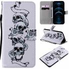 For iPhone 12 Pro Max Painting Horizontal Flip Leather Case with Holder & Card Slot & Lanyard(Skull Bone) - 1