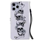 For iPhone 12 Pro Max Painting Horizontal Flip Leather Case with Holder & Card Slot & Lanyard(Skull Bone) - 3