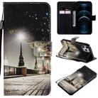 For iPhone 12 Pro Max Painting Horizontal Flip Leather Case with Holder & Card Slot & Lanyard(Cityscape) - 1