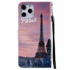 For iPhone 12 Pro Max Painting Horizontal Flip Leather Case with Holder & Card Slot & Lanyard(Eiffel Tower) - 3