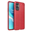 For OnePlus 9 Litchi Texture TPU Shockproof Case(Red) - 1