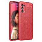For OPPO Reno5 5G Litchi Texture TPU Shockproof Case(Red) - 1