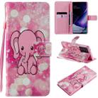 For Samsung Galaxy Note 20 Ultra Painting Horizontal Flip Leather Case with Holder & Card Slot & Lanyard(Pink Elephant) - 1