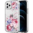 Shockproof Electroplating IMD Protective Case For iPhone 12 Pro Max(GWL005BL Flower) - 1