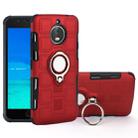 For Motorola Moto E4 Plus EU Version 2 In 1 Cube PC + TPU Protective Case with 360 Degrees Rotate Silver Ring Holder(Red) - 1