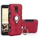 For Motorola Moto G4 Plus 2 In 1 Cube PC + TPU Protective Case with 360 Degrees Rotate Silver Ring Holder(Red) - 1