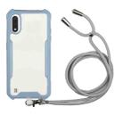 For Samsung Galaxy A01 / M01 Acrylic + Color TPU Shockproof Case with Neck Lanyard(Milk Grey) - 1