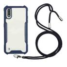 For Samsung Galaxy A01 / M01 Acrylic + Color TPU Shockproof Case with Neck Lanyard(Dark Blue) - 1