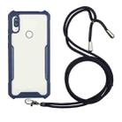 For Samsung Galaxy A10s / M10s Acrylic + Color TPU Shockproof Case with Neck Lanyard(Dark Blue) - 1