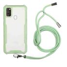 For Samsung Galaxy A21s Acrylic + Color TPU Shockproof Case with Neck Lanyard(Avocado) - 1