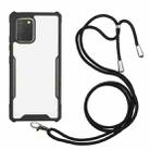 For Samsung Galaxy A31 Acrylic + Color TPU Shockproof Case with Neck Lanyard(Black) - 1