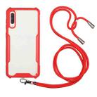 For Samsung Galaxy A50 / A30s / A50s Acrylic + Color TPU Shockproof Case with Neck Lanyard(Red) - 1