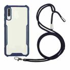 For Samsung Galaxy A50 / A30s / A50s Acrylic + Color TPU Shockproof Case with Neck Lanyard(Dark Blue) - 1