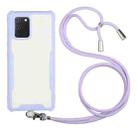 For Samsung Galaxy M31s Acrylic + Color TPU Shockproof Case with Neck Lanyard(Purple) - 1