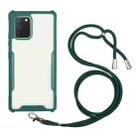 For Samsung Galaxy M51 (Indian Version) Acrylic + Color TPU Shockproof Case with Neck Lanyard(Dark Green) - 1