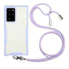 For Samsung Galaxy Note20 Ultra Acrylic + Color TPU Shockproof Case with Neck Lanyard(Purple) - 1