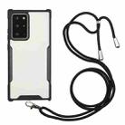 For Samsung Galaxy Note20 Ultra Acrylic + Color TPU Shockproof Case with Neck Lanyard(Black) - 1