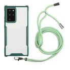 For Samsung Galaxy Note20 Ultra Acrylic + Color TPU Shockproof Case with Neck Lanyard(Dark Green) - 1