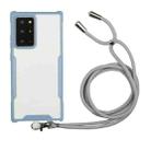 For Samsung Galaxy Note20 Ultra Acrylic + Color TPU Shockproof Case with Neck Lanyard(Milk Grey) - 1