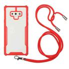 For Samsung Galaxy Note9 Acrylic + Color TPU Shockproof Case with Neck Lanyard(Red) - 1